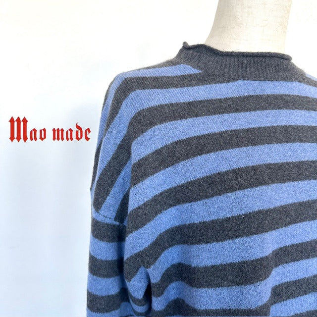 mao madeマオメイド バックスリットボーダープルオーバーニット 541138