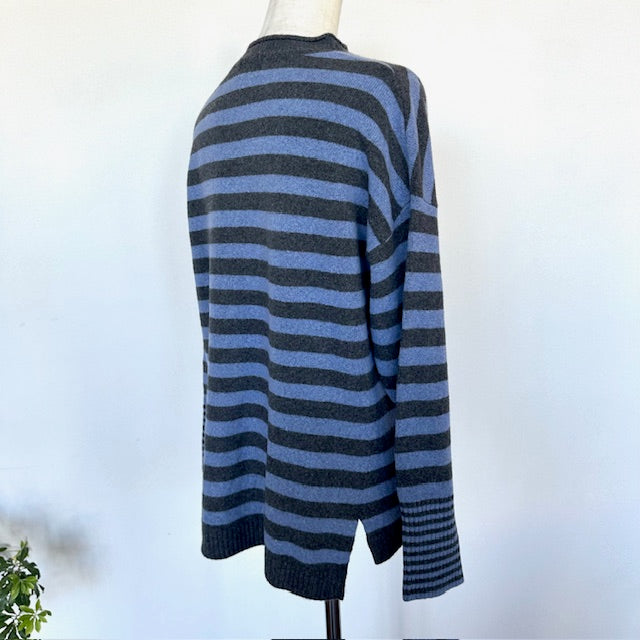 mao madeマオメイド バックスリットボーダープルオーバーニット 541138