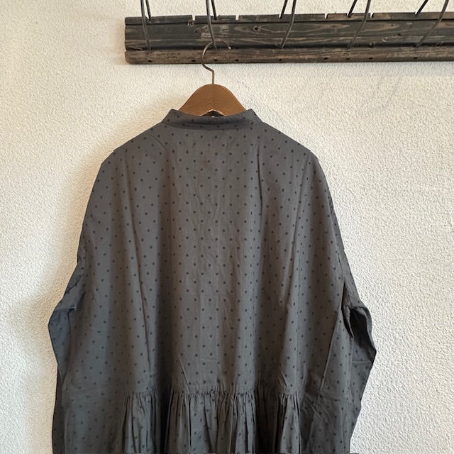 SOILソイル DOT PRINT BANDED COLLAR DRESS (ワンピース)NSL25537