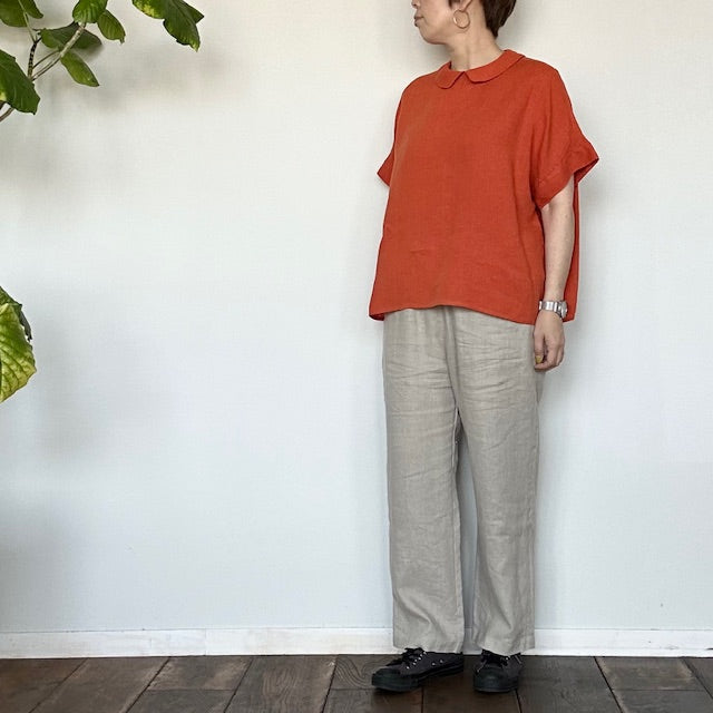 n o f l ノフル フレンチリネンシャツカラーブラウス 644208650