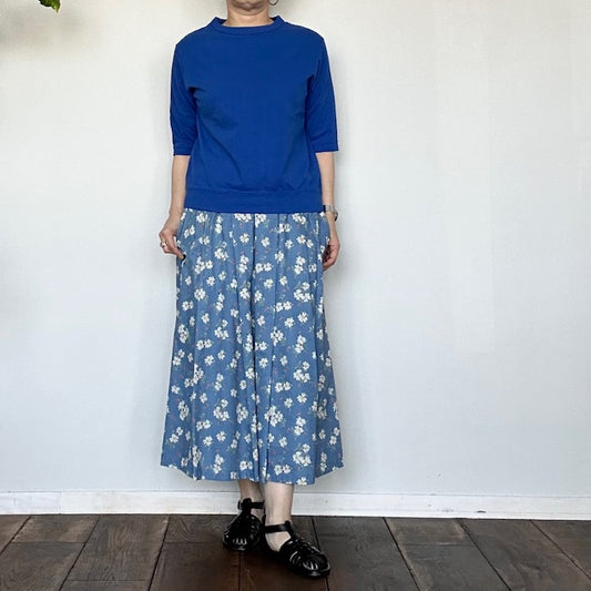 Dana Faneuil  ムラ糸5分袖クルーネックプルオーバー    D5722201