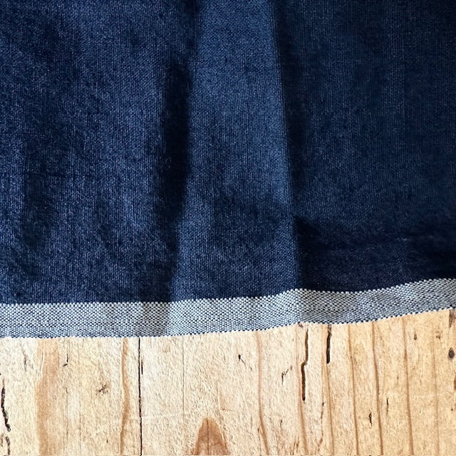 maison de soil メゾンドソイル HANDWOVEN HEAVY COTTON PLAIN MINI PINTUCK BANDED COLLAR SHIRT DRESS INMDS25724