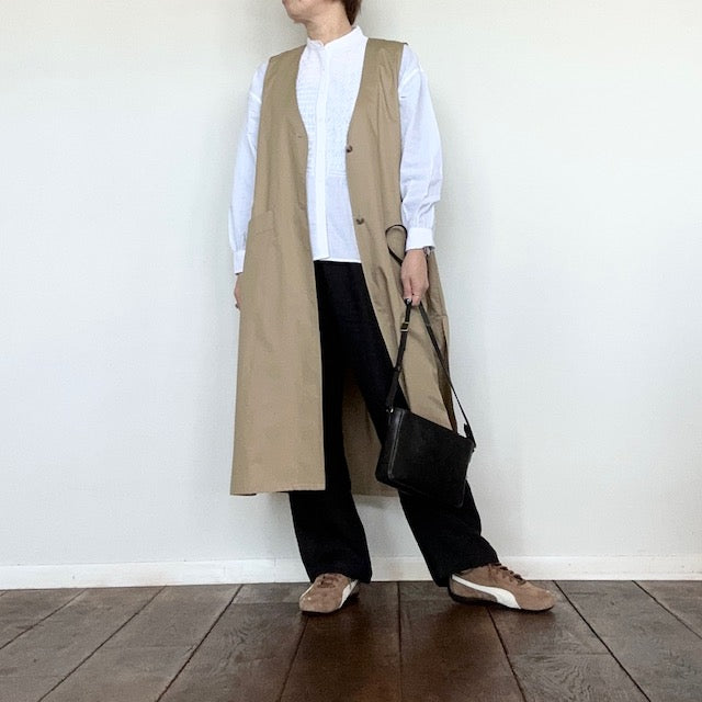 maison de soil メゾンドソイル 60'S ORGANIC CAMBRIC BANDED COLLAR EMB SHIRT(シャツ) NMDS25201