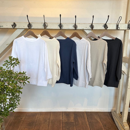 Dana Faneuil  ムラ糸7分袖セットインプルオーバー    D5721301