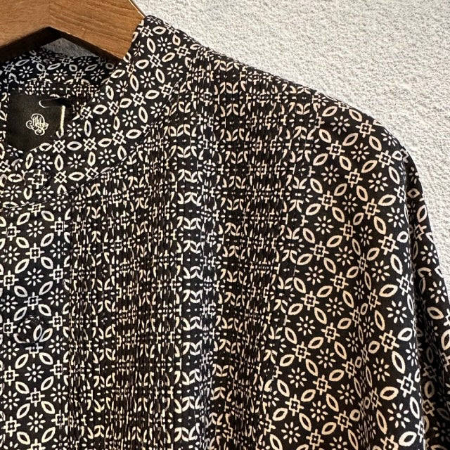 maison de soil 60'S COTTON REPETITIONAL FLOWER BLOCK PRINT MINI PINTUCK BANDED COLLAR SHIRT DRESS(ワンピース) INMDS23732