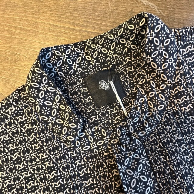 maison de soil 60'S COTTON REPETITIONAL FLOWER BLOCK PRINT MINI PINTUCK BANDED COLLAR SHIRT DRESS(ワンピース) INMDS23732