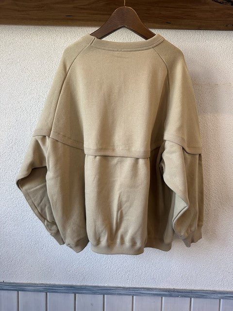裏起毛切替スウェット ベージュ