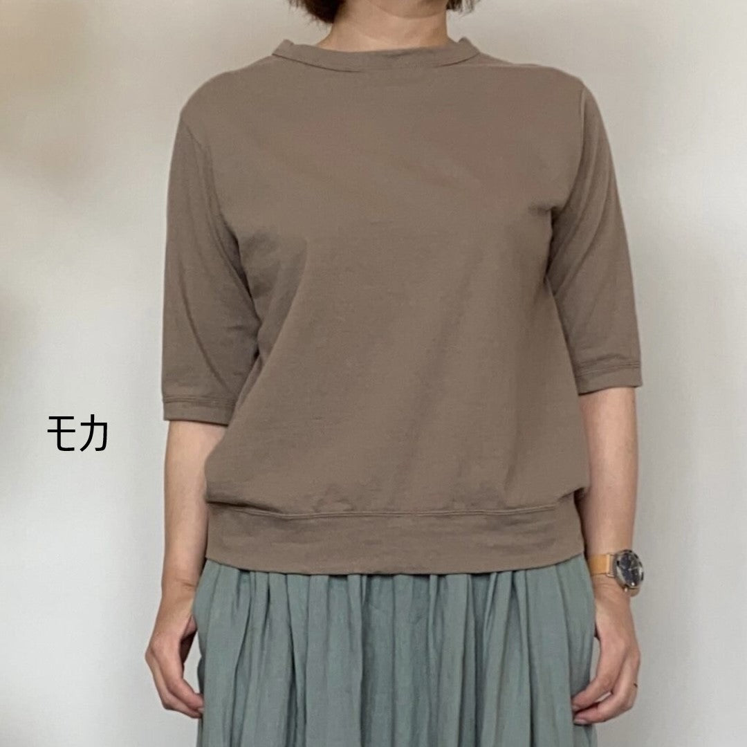 Dana Faneuil ムラ糸5分袖クルーネックプルオーバー D5722201