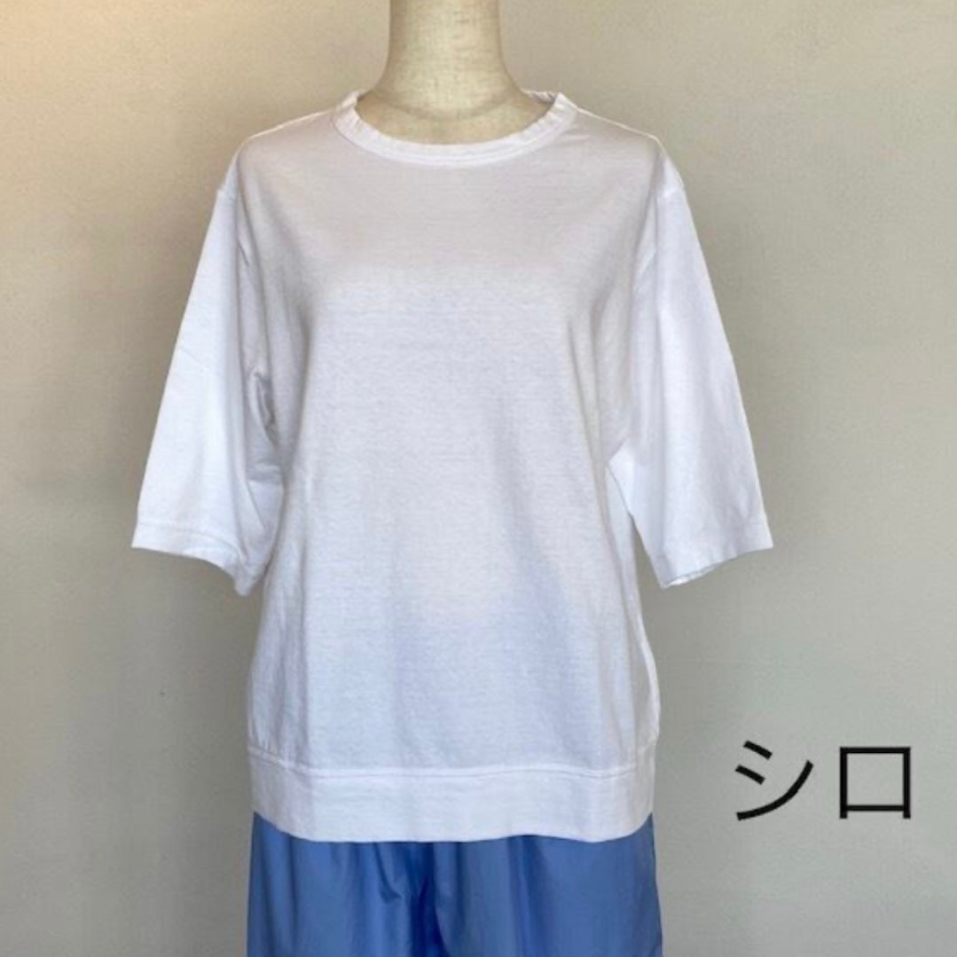 Dana Faneuil ムラ糸5分袖クルーネックプルオーバー D5722201