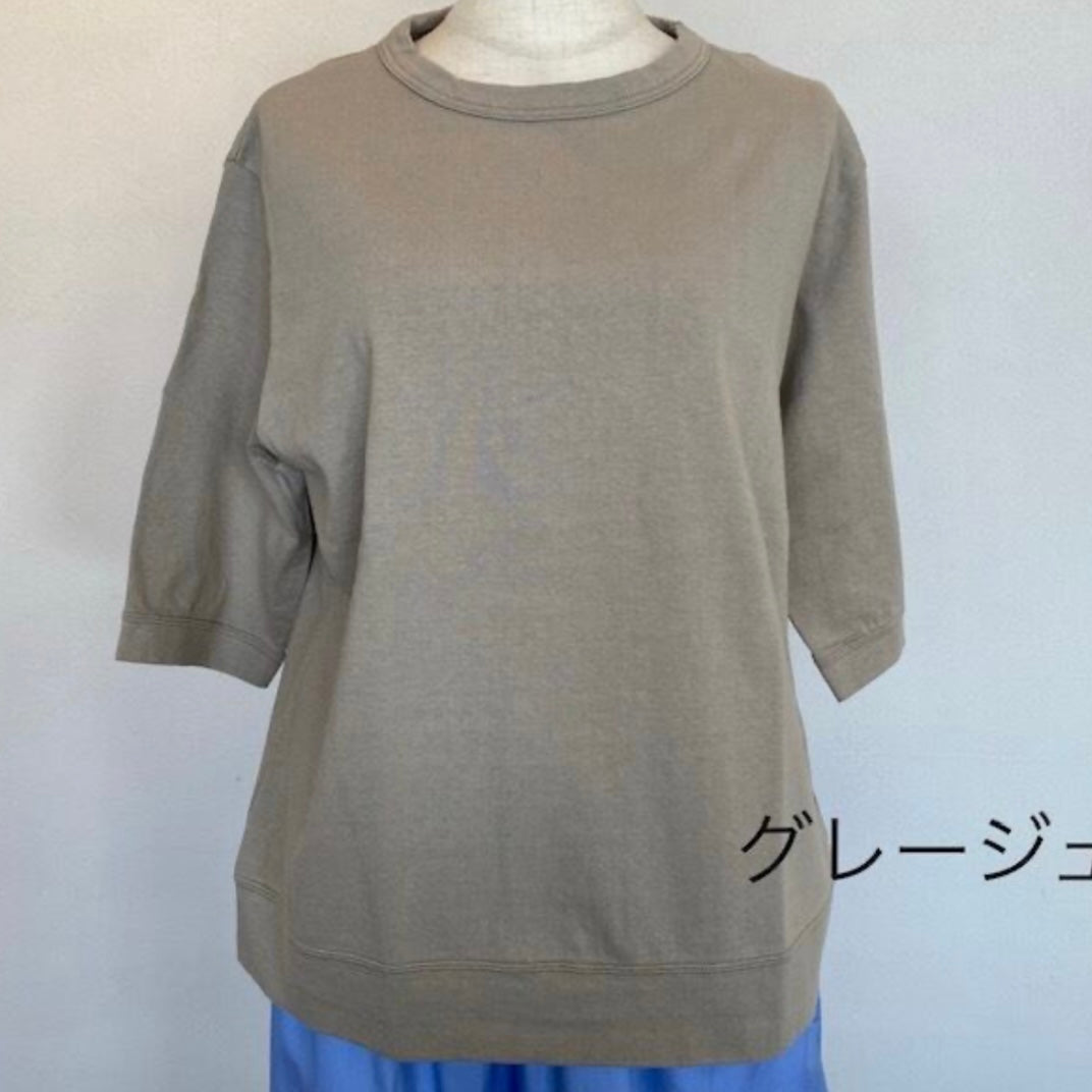 Dana Faneuil ムラ糸5分袖クルーネックプルオーバー D5722201