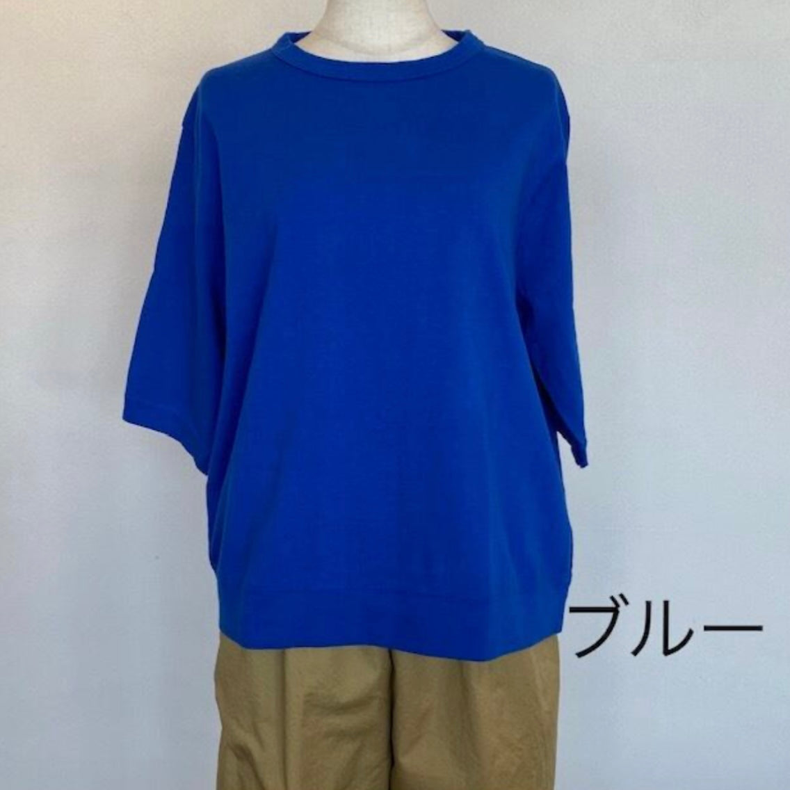 Dana Faneuil ムラ糸5分袖クルーネックプルオーバー D5722201