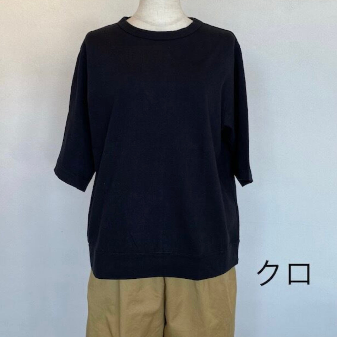 Dana Faneuil ムラ糸5分袖クルーネックプルオーバー D5722201