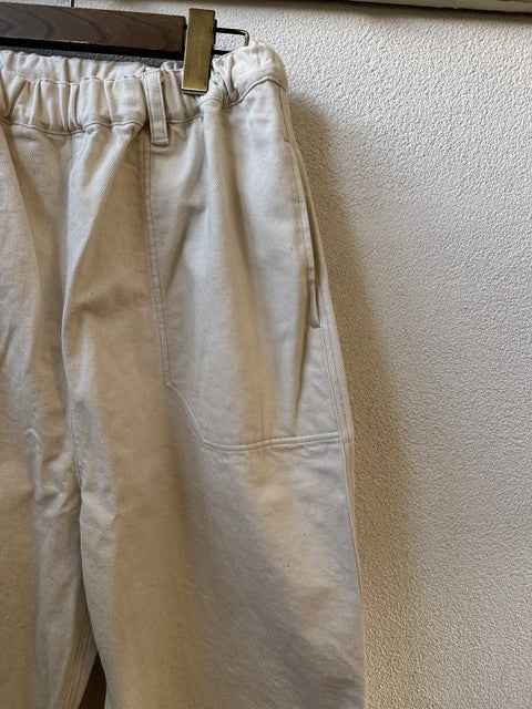 12OZムラ糸デニムイージーパンツ アイボリー