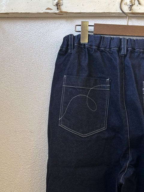 12OZムラ糸デニムイージーパンツ インディゴ