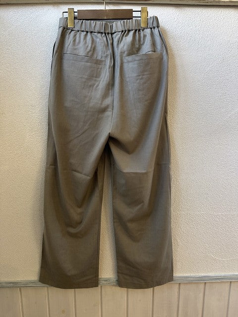 ウール混イージースラックスパンツ グレー