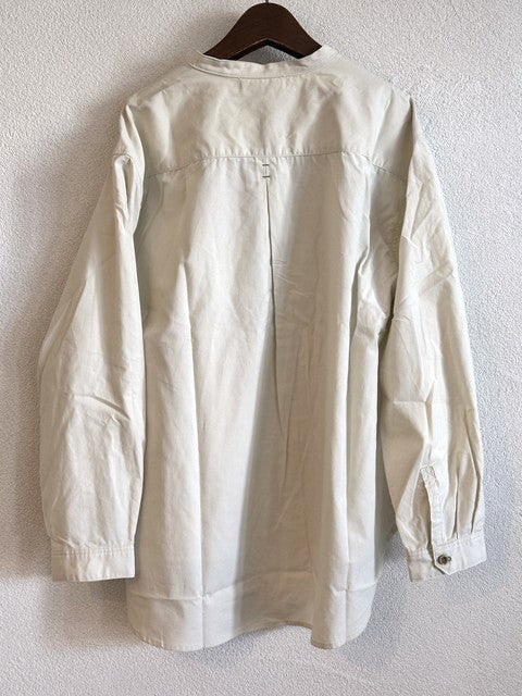 細畝コーデュロイシャツ アイボリー