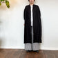 SOIL　POWER LOOM LINEN PLAIN BANDED COLLAR 3/4 SLEEVE PINTUCK DRESS　【BLACK】（ワンピース）　INSL22204