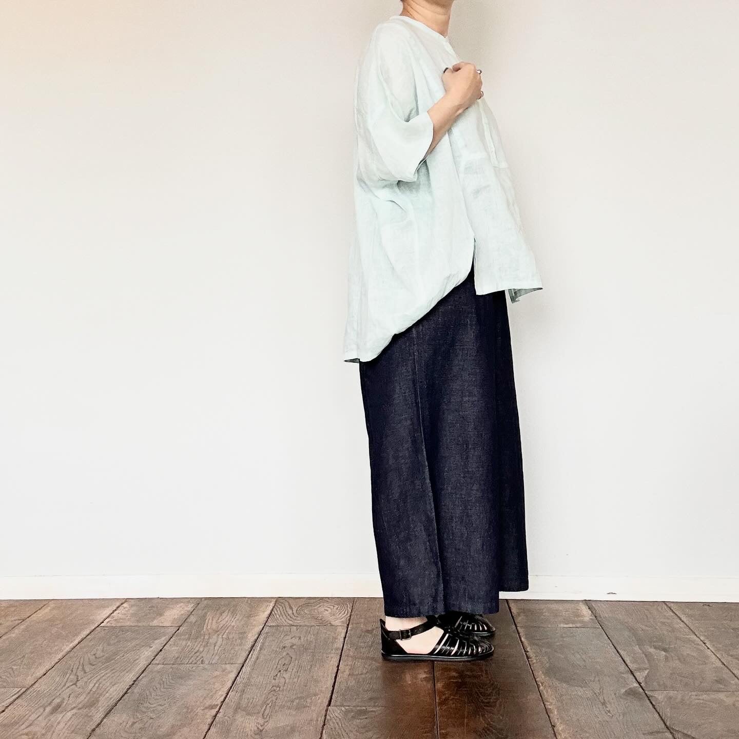 maison de soil メゾンドソイル WASHED COTTON/LINEN DENIM WIDE EASY PANTS（パンツ）　 GNMDS2062CL