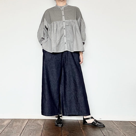 maison de soil   メゾンドソイル WASHED COTTON/LINEN DENIM WIDE EASY PANTS（パンツ）　GNMDS2062CL