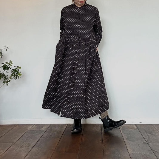 SOILソイル　DOT PRINT BANDED COLLAR DRESS　（ワンピース）NSL25537