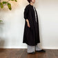 SOIL　POWER LOOM LINEN PLAIN BANDED COLLAR 3/4 SLEEVE PINTUCK DRESS　【BLACK】（ワンピース）　INSL22204