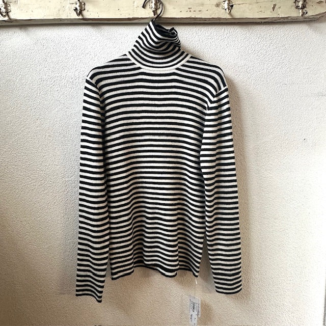 sosotto　コットンカシミヤ ボーダーリブタートル　　　42453222