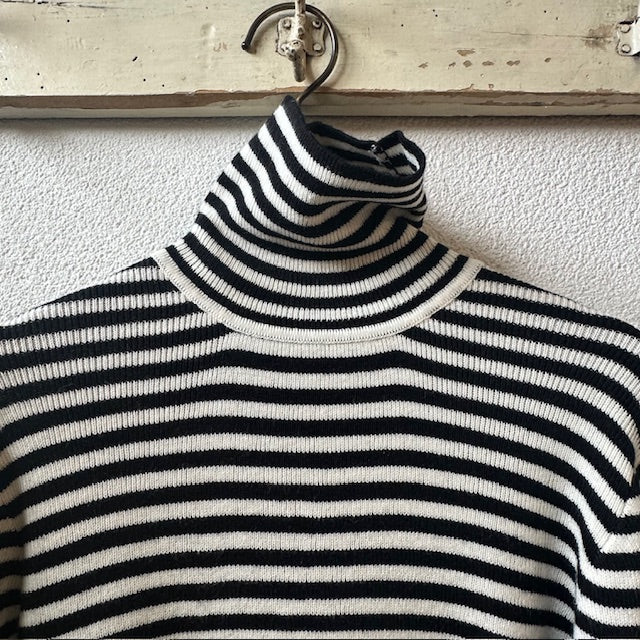 sosotto　コットンカシミヤ ボーダーリブタートル　　　42453222