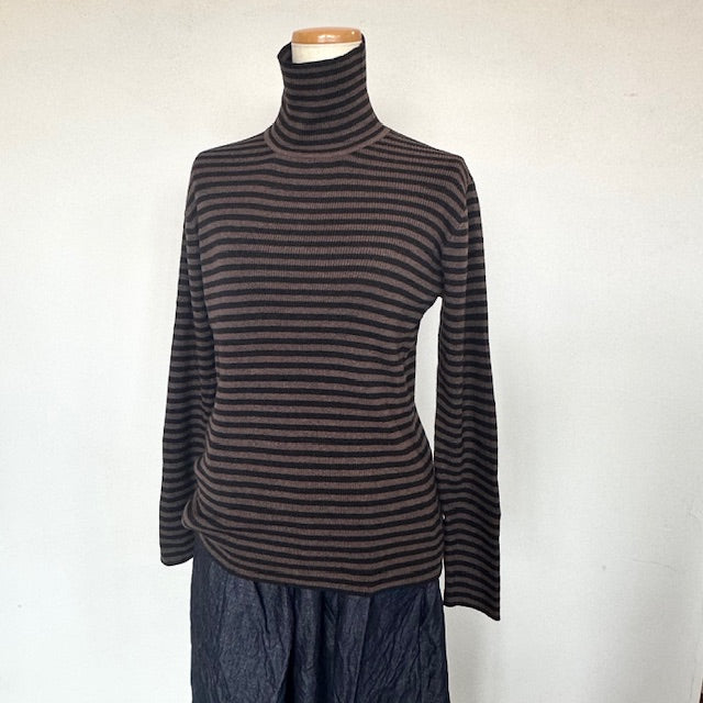 sosotto　コットンカシミヤ ボーダーリブタートル　　　42453222