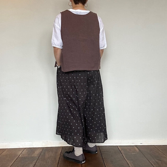 【再入荷】YARRA ヤラ　　リネン２WAYベスト　1437-303