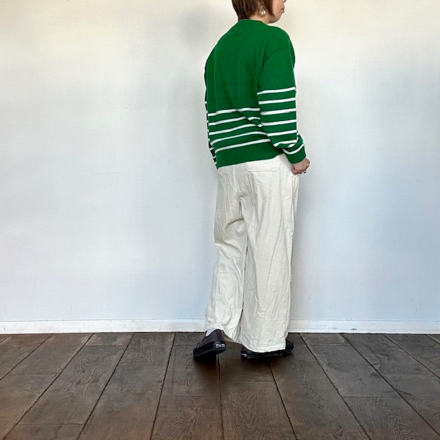 YARRA　ラムウール配色ニットカーディガン　1552-273