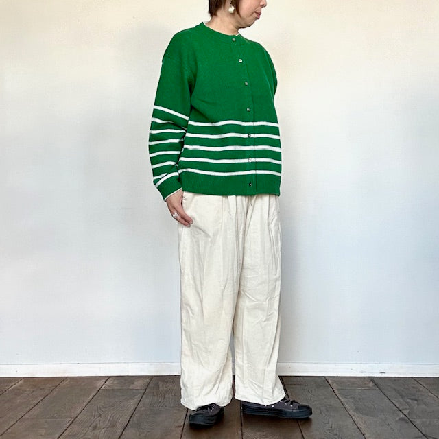 YARRA　ラムウール配色ニットカーディガン　1552-273