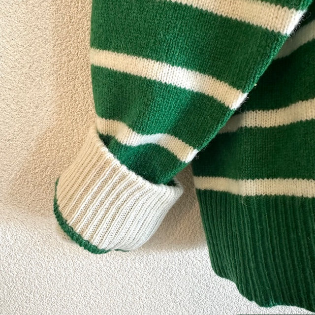 YARRA　ラムウール配色ニットカーディガン　1552-273