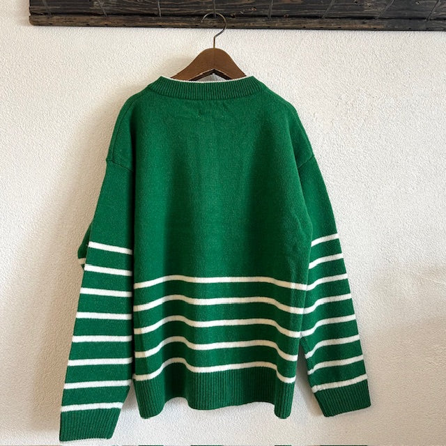 YARRA　ラムウール配色ニットカーディガン　1552-273