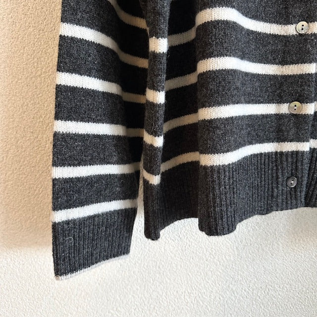 YARRA　ラムウール配色ニットカーディガン　1552-273