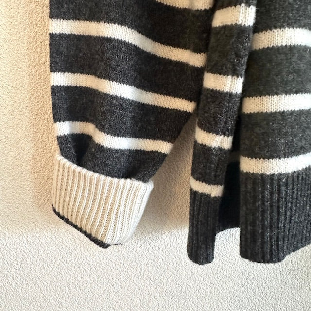 YARRA　ラムウール配色ニットカーディガン　1552-273