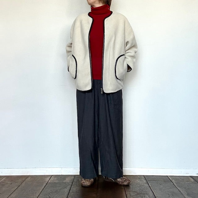 doux bleu　ナイロンボアジップブルゾン　　2567-063