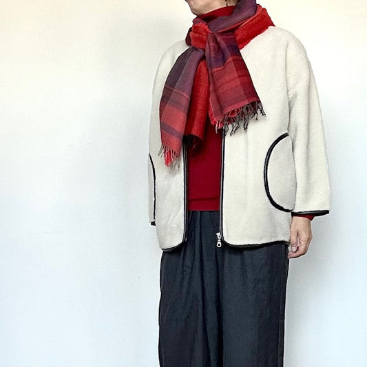 doux bleu　ナイロンボアジップブルゾン　　2567-063