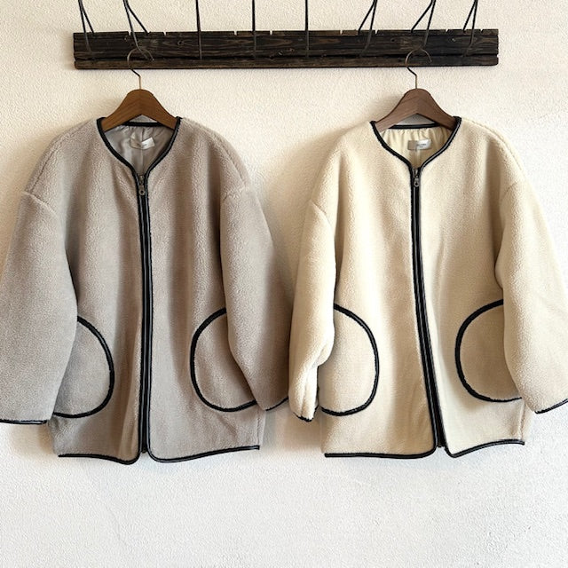 doux bleu　ナイロンボアジップブルゾン　　2567-063