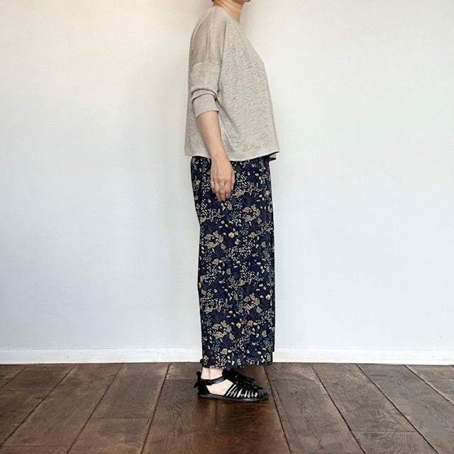 SOILソイル　COTTON FLOWER PRINT WIDE EASY PANTS　　NSL23076