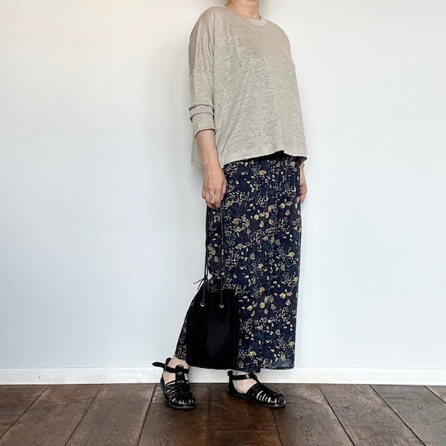 SOILソイル　COTTON FLOWER PRINT WIDE EASY PANTS　　NSL23076