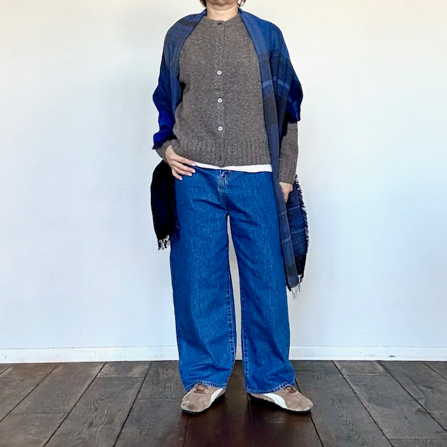 mao made　ヤクフィール２WAYクルーネックカーディガン　551118