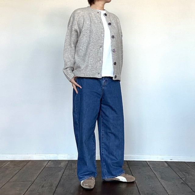 mao made　ヤクフィール バックタック ドロストコード入りカーディガン　　551122