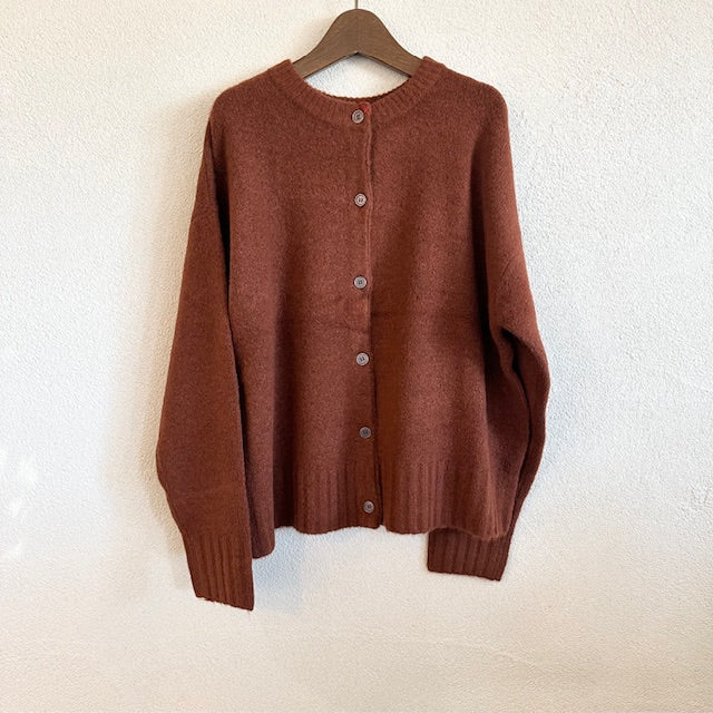 mao made　ヤクフィール２WAYクルーネックカーディガン　551118