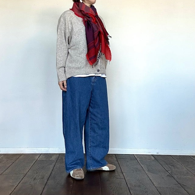 mao made　ヤクフィール バックタック ドロストコード入りカーディガン　　551122