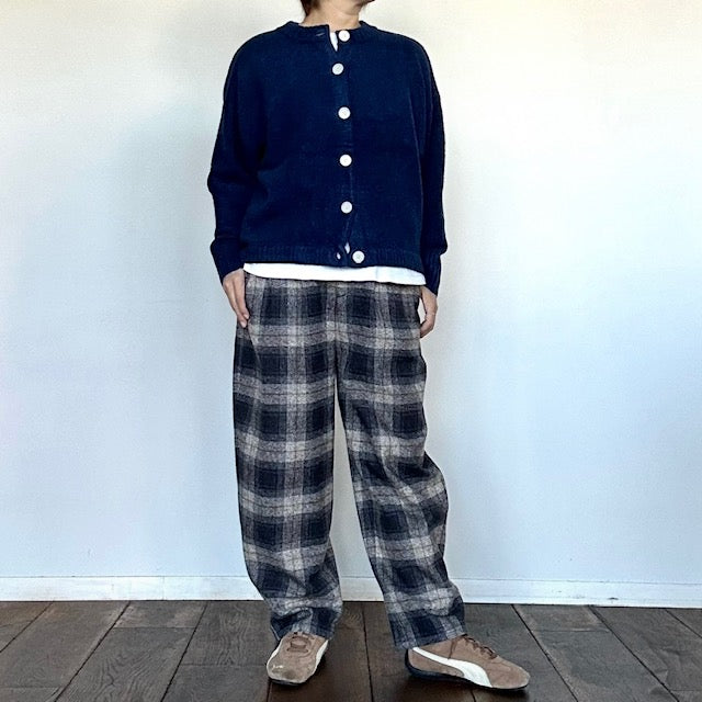 mao made　ヤクフィール バックタック ドロストコード入りカーディガン　　551122