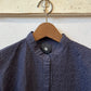 maison de soilメゾンドソイル　 80'S ORGANIC SMALL CHECK WITH EMB BANDED COLLAR  SHIRT　 NMDS24601