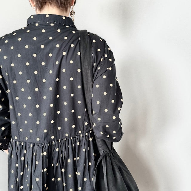 SOIL　ソイル　40s POPLIN DOT PRINT REGULAR COLLAR DRESS（ワンピ－ス）　NSL22533