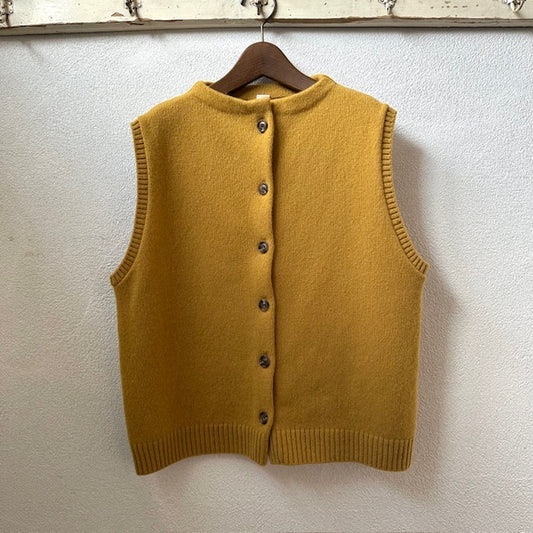 【SALE20％OFF】noflウールニット前あきベスト　マスタード　　644003860