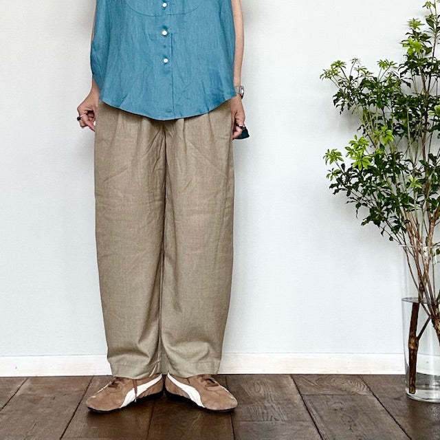 doux bleu　T/R ワイドタックパンツ　2525-047