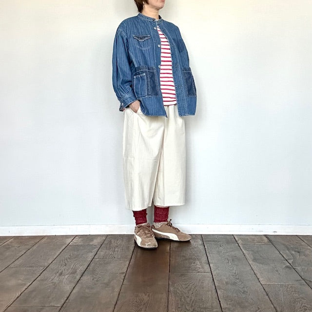 ESTROISLOSE　ネップへリンボン デニム ジャケット（インディゴ）　　　EB25405